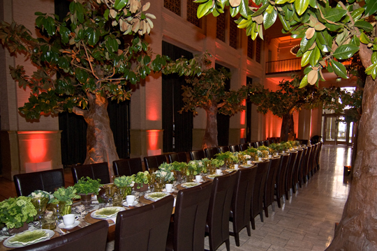 The Banking Hall: Decorated for a Green Presentation